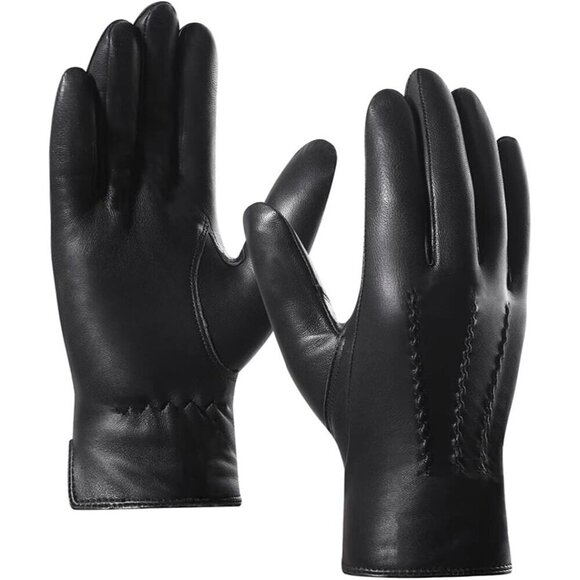 Other - 🆕Men's Black Luxury Italian Cashmere Sheepskin Wool Genuine Leather Gloves